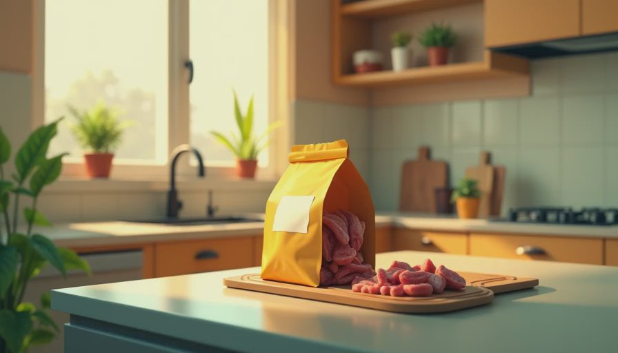 Visual context for raw cat food