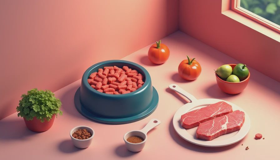 Visual context for raw dog food diet