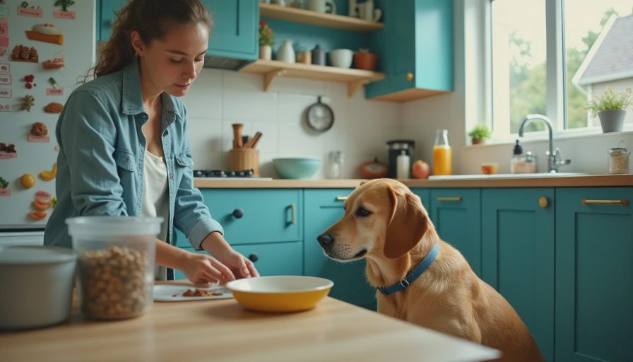 Visual context for adjusting diet for senior dog